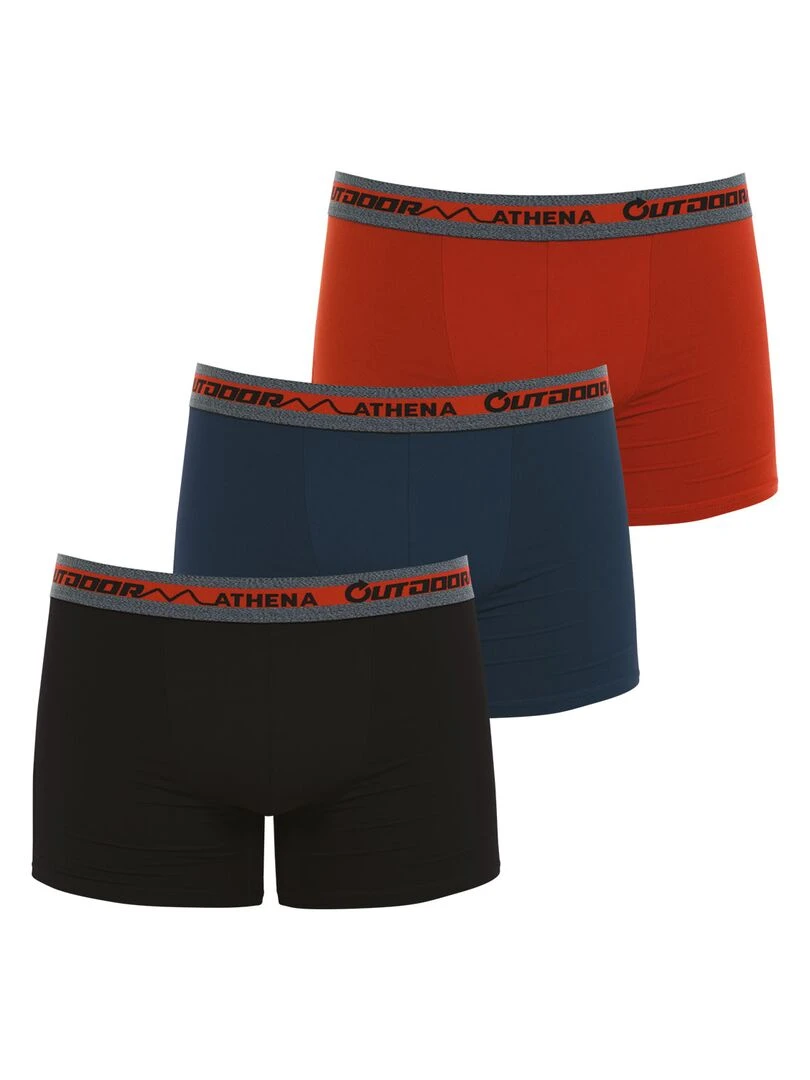 Lot de 3 boxers recyclé homme Outdoor Rouge