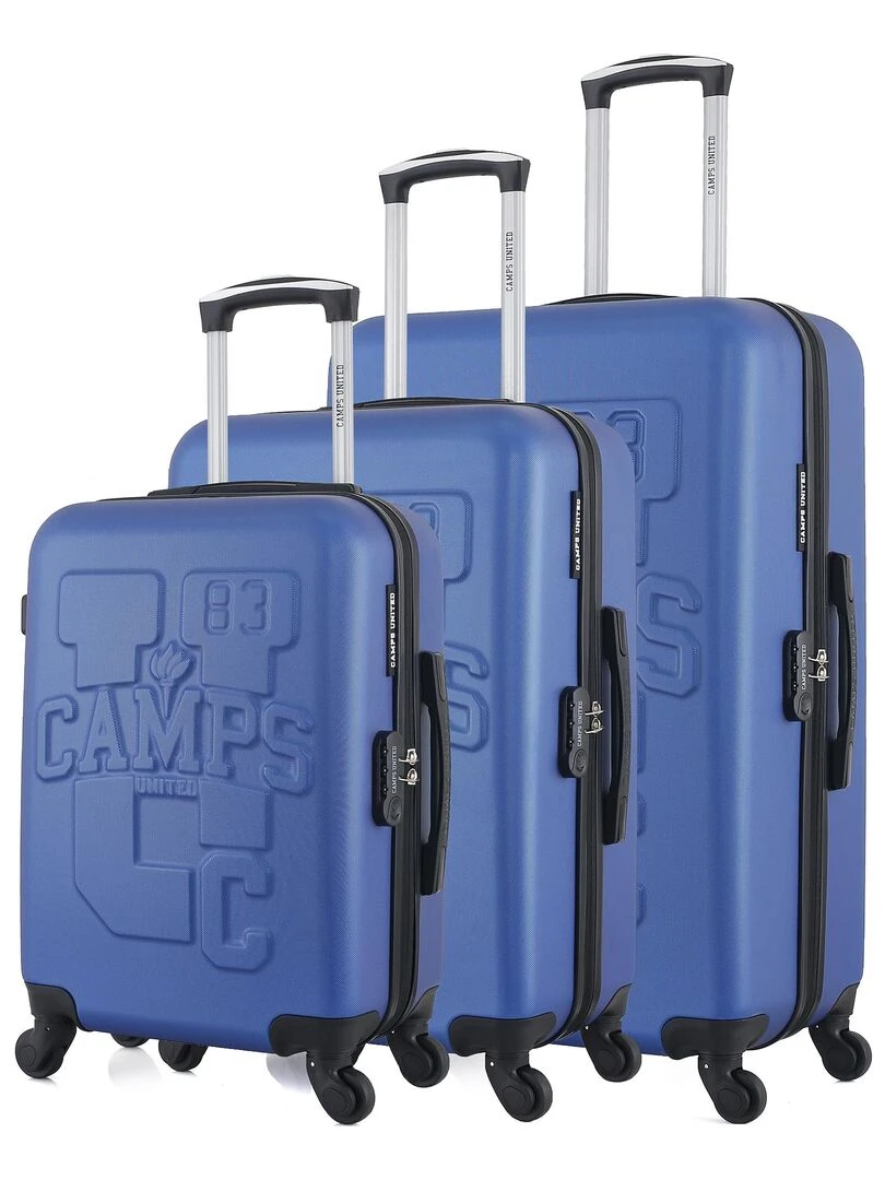 CAMPS UNITED SET DE 3 VALISES ABS MASSACHUSETTS Bleu marine