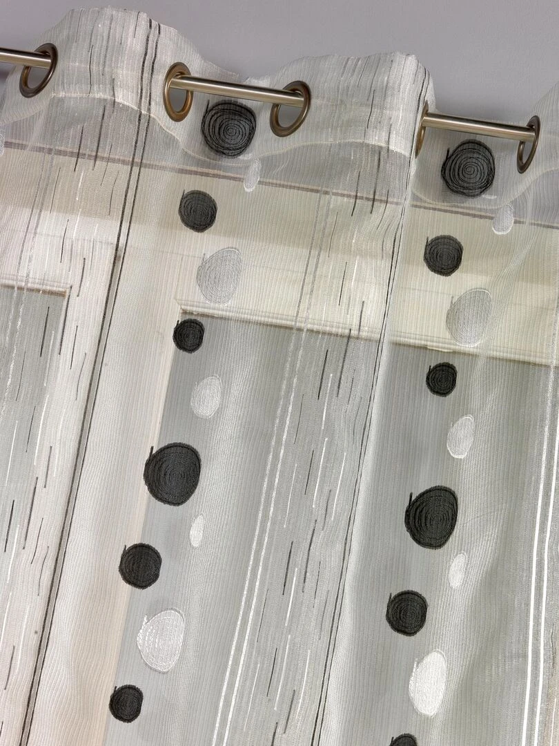 Voilage en Organza Fils Coupés Gris clair