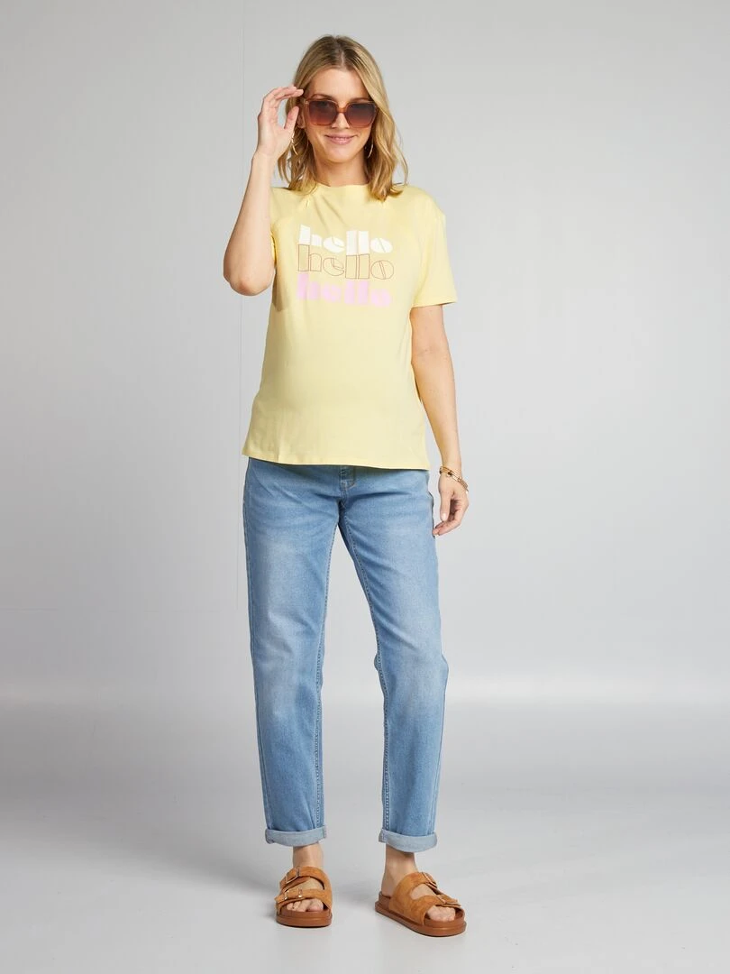 T shirt d'allaitement à ouvertures   Jaune