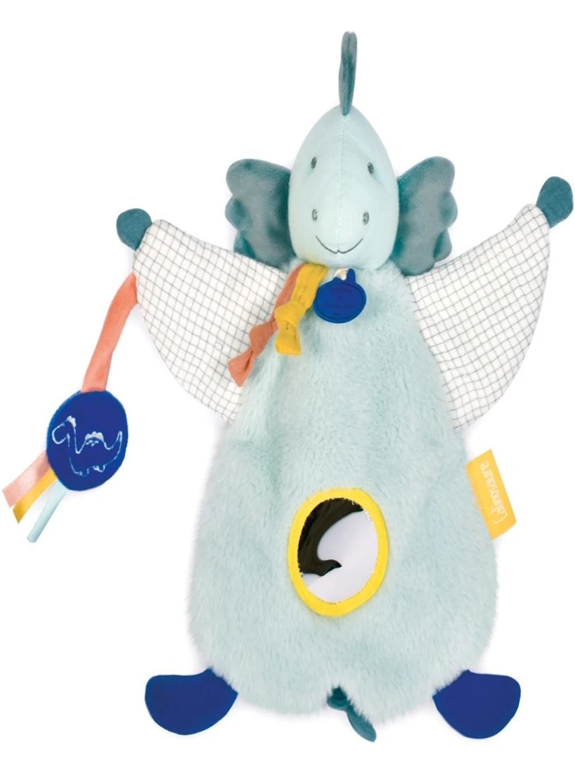 Doudou marionnette d'éveil 3 en 1 Dino Filou amande N/A