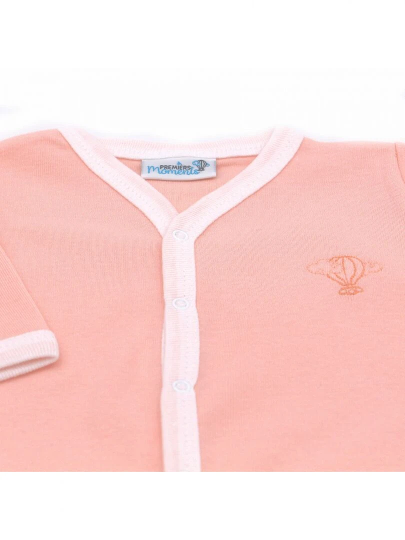 Pyjama été léger 100% coton biologique 1 à 6 mois Orange