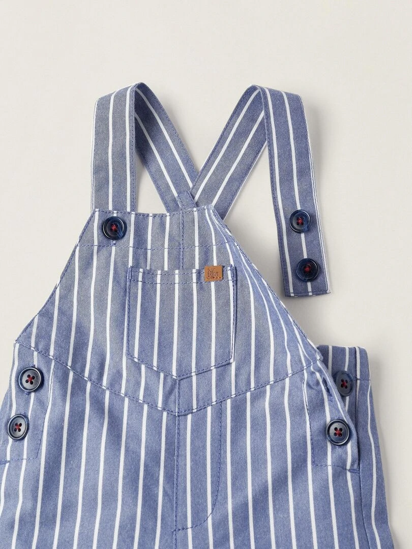 Salopette à Rayures pour Nouveau Né manches longues ATLANTIC COMPANY   Bleu