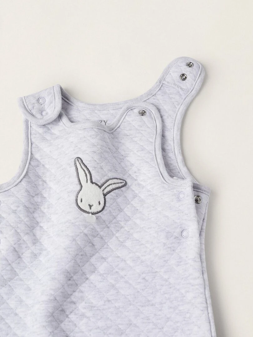 Body + Combinaison en coton pour nouveau né  EARLY BLOOM   Gris clair