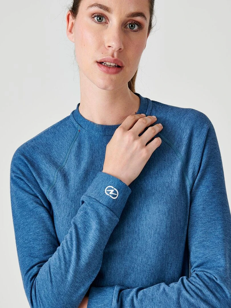 T shirt col rond Comfort Thermolactyl 4 femme DamartSport Bleu