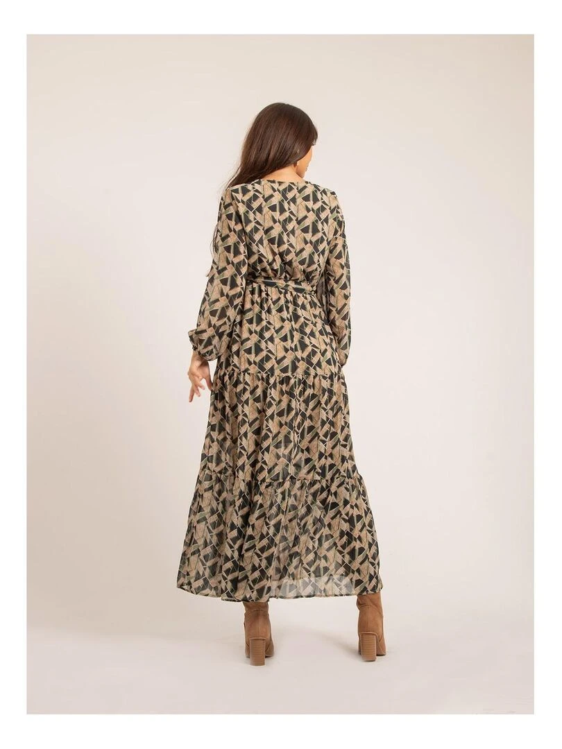 Robe longue motifs IVINA Vert