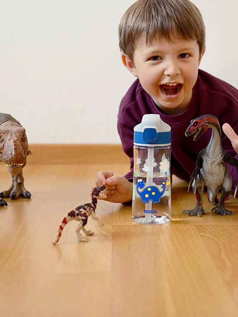 Gourde pour enfant en plastique  Dino  0 45L   Bleu