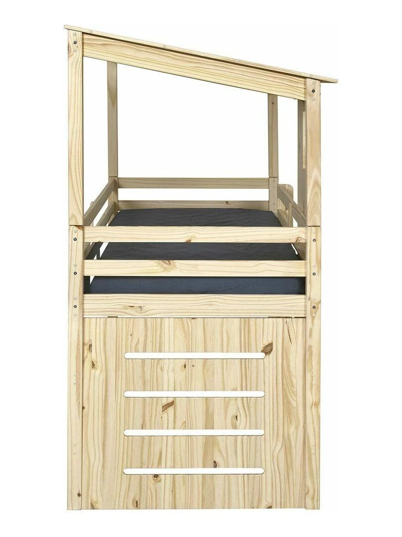 Lit cabane mi hauteur Alma   AKITEN RETAIL   Marron