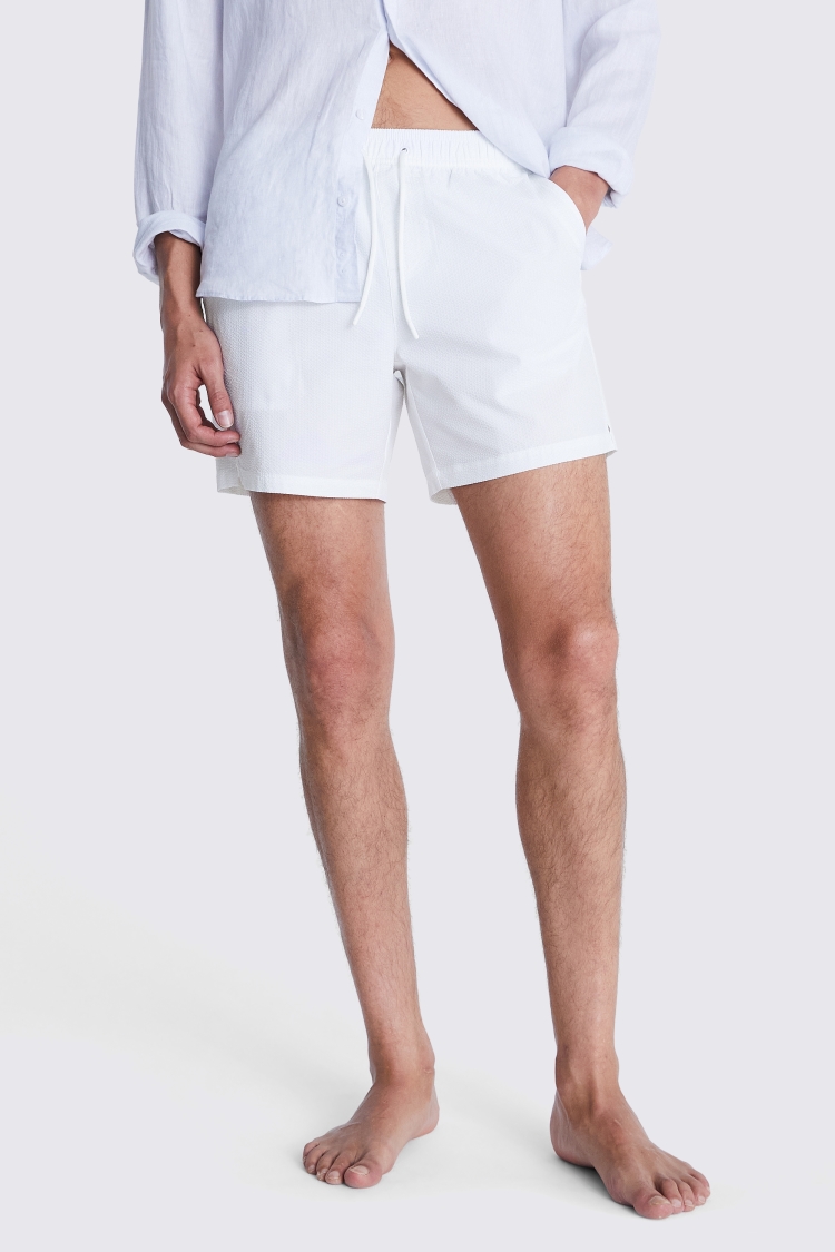 White Seersucker Swim Shorts Buy Online at Moss
