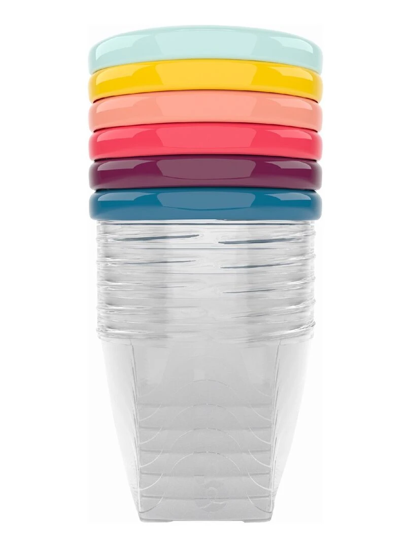 Babybols Kit L Pots de Conservation Hermétiques Réinscriptibles 6x250 ml Babymoov Multicolore