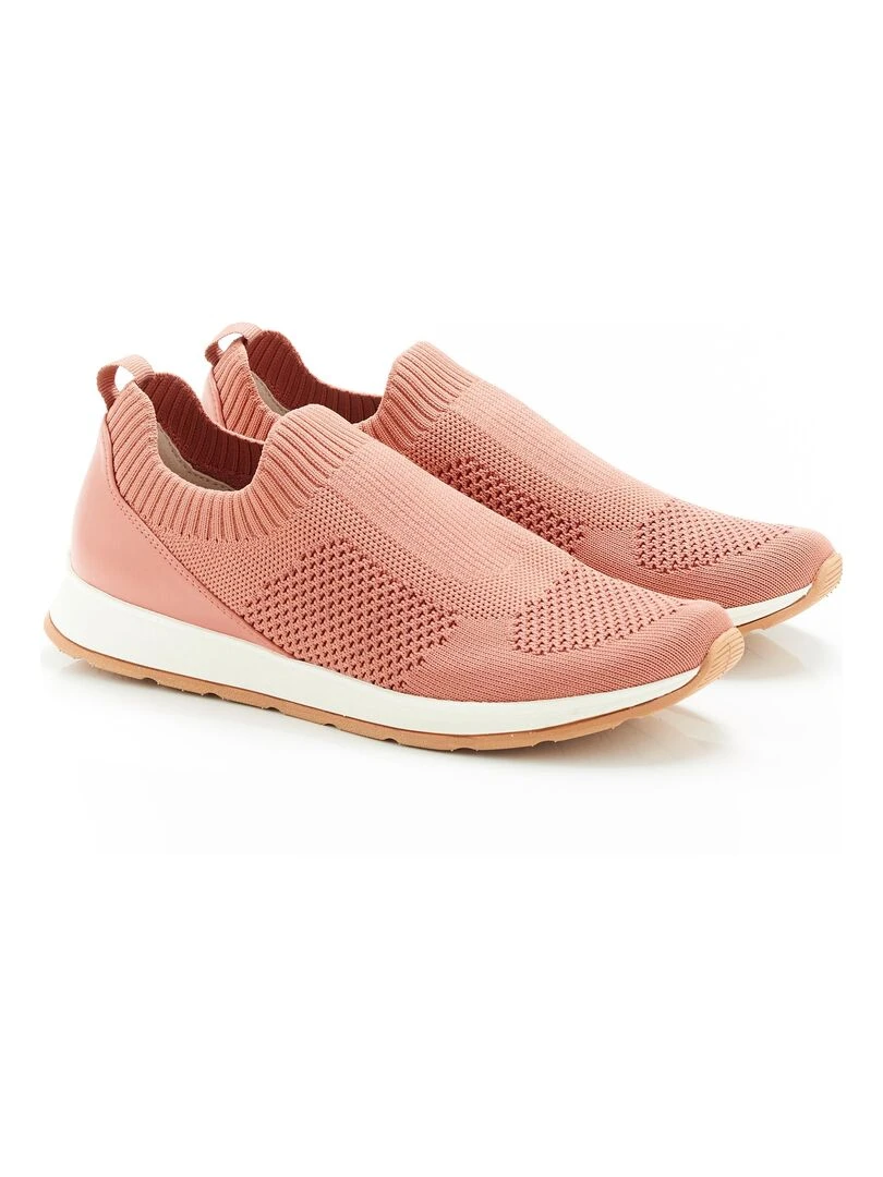 Baskets à enfiler dessus en maille souple Amortyl Damart Rose