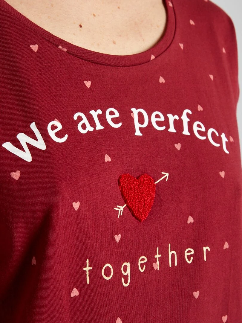 Ensemble de pyjama Love   2 pièces   Rouge