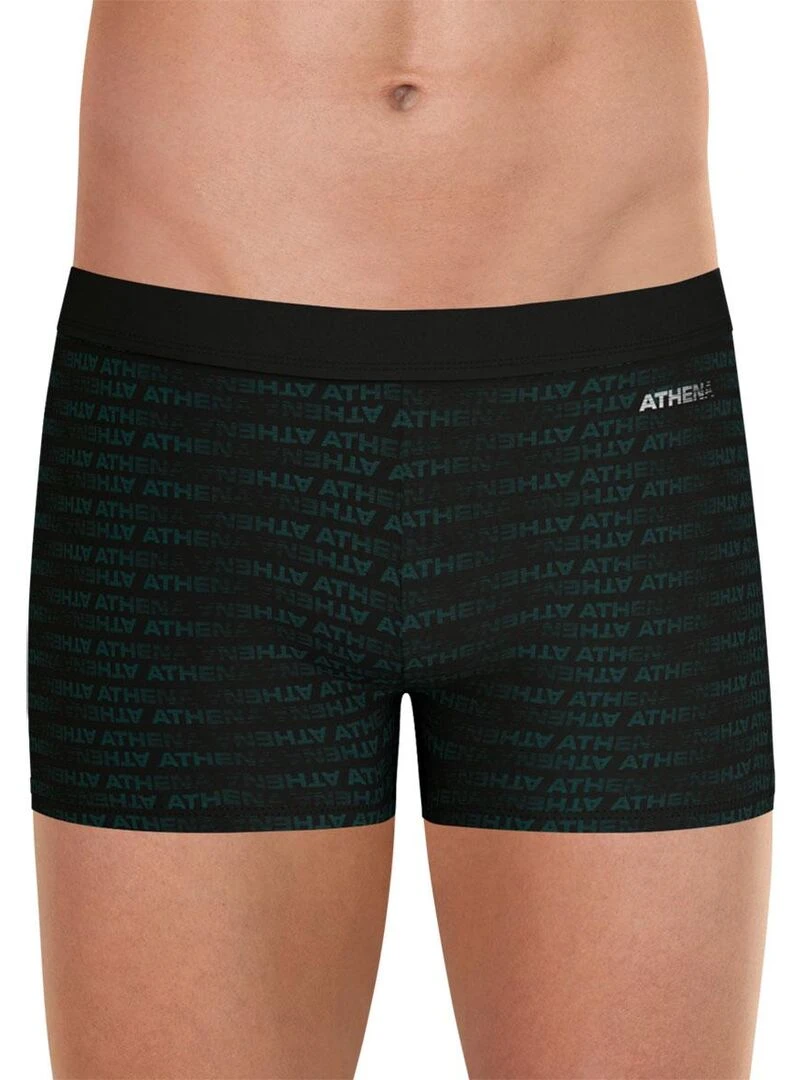 Boxer de bain homme Sport imprime Noir