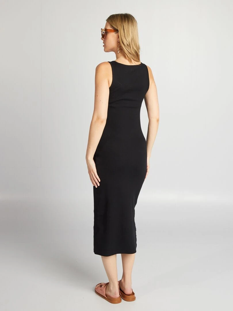Robe côtelée grossesse   noir