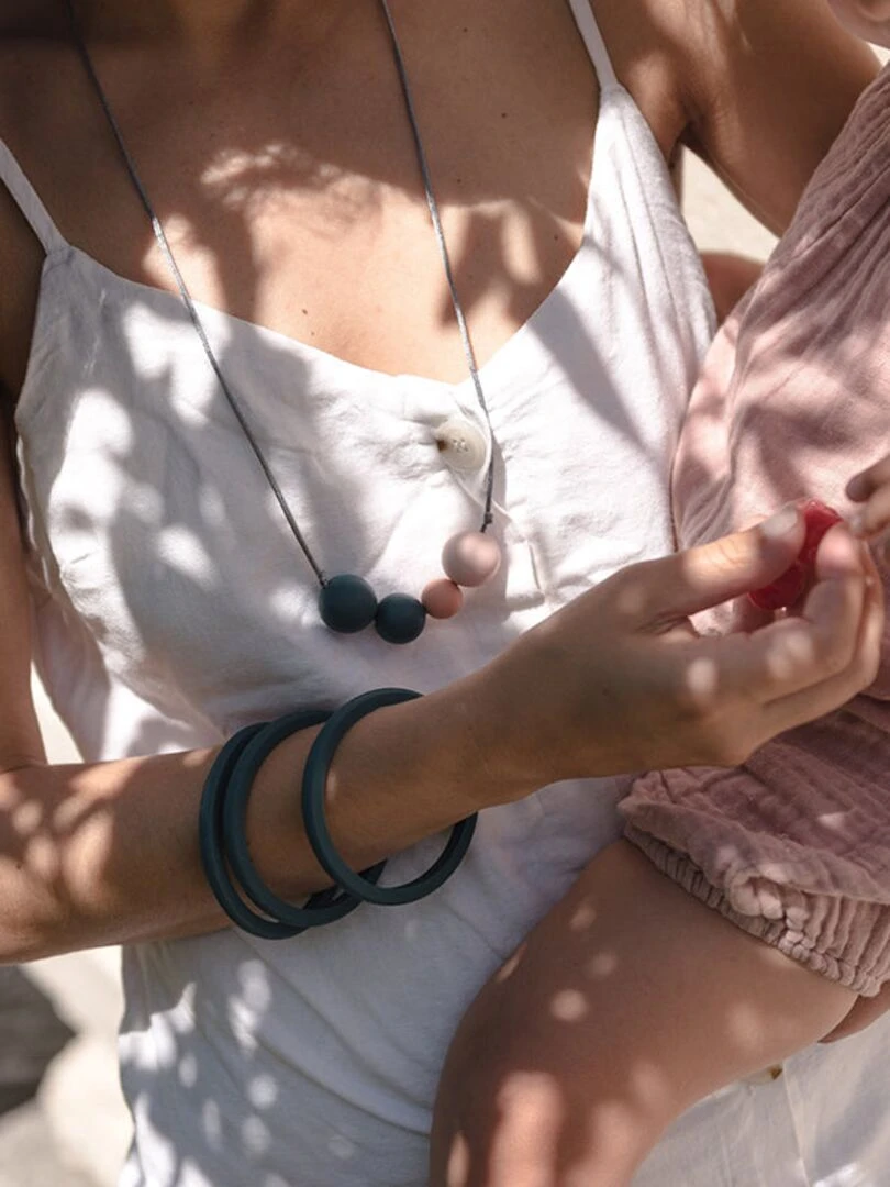 Collier d'allaitement Love Actualy Pétrole Bleu Rose