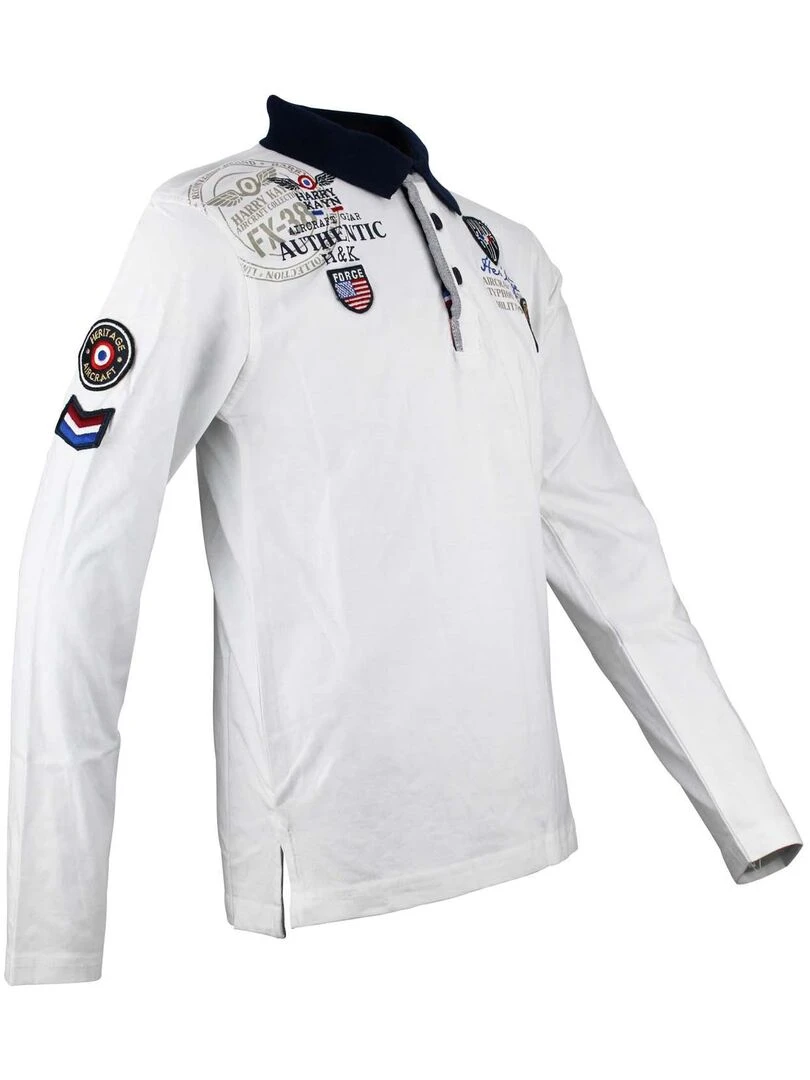Polo manches longues garçon ECEGAM HARRY KAYN Blanc