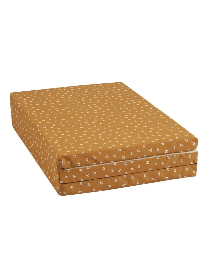 Candide   Matelas bébé pliant 3 parties 60x120cm camel fleuri   Marron caramel