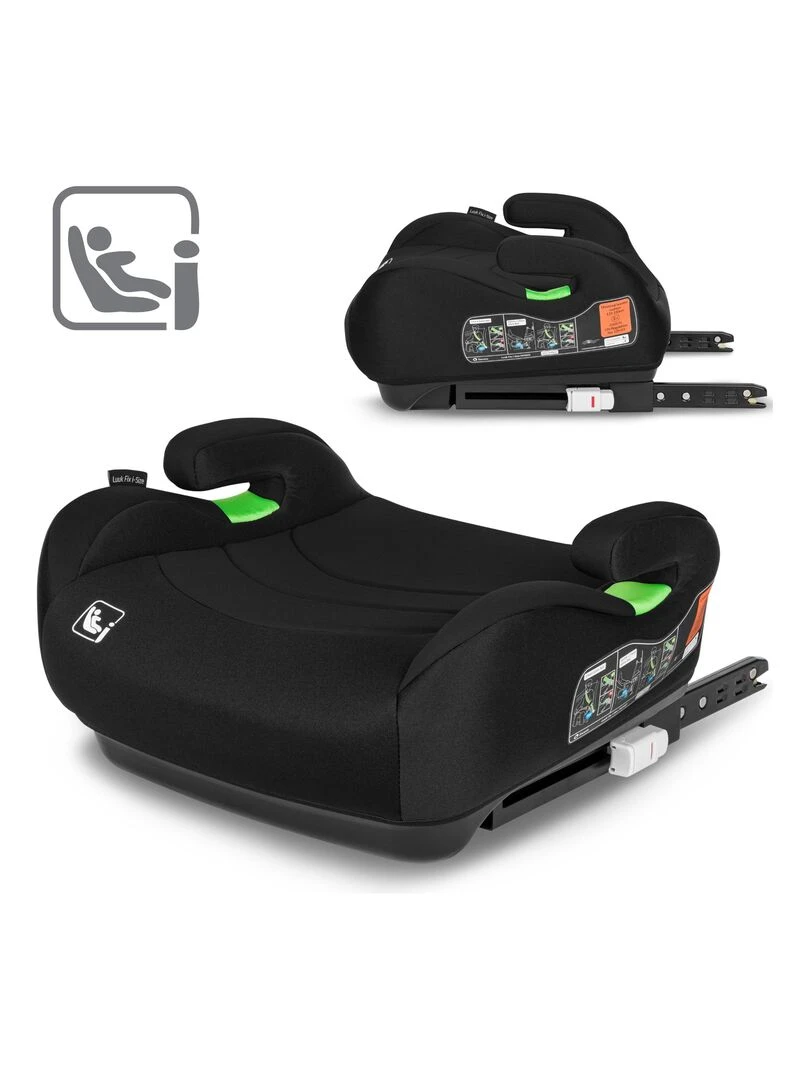 Réhausseur bas LIONELO Luuk Fix i Size Groupe 2/3 ISOFIX Noir Noir