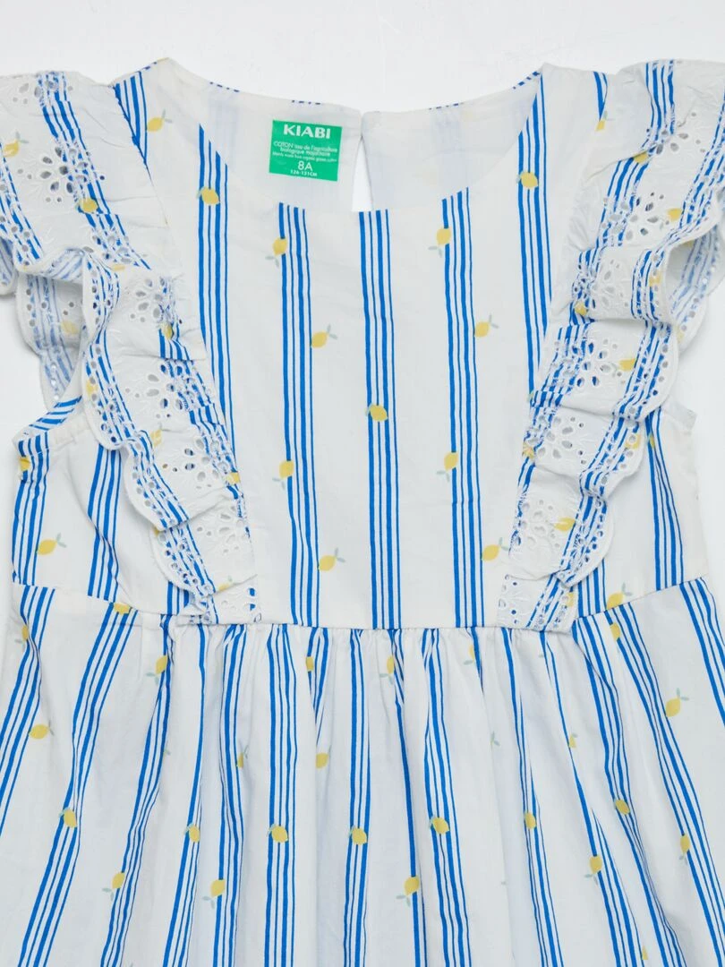 Robe à volants   Bleu/blanc