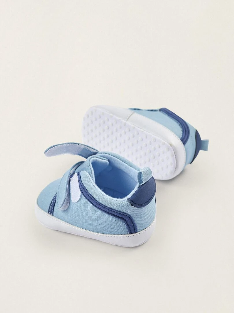 Baskets en tissu pour nouveau né  NATURE TAKEOVER   Bleu clair