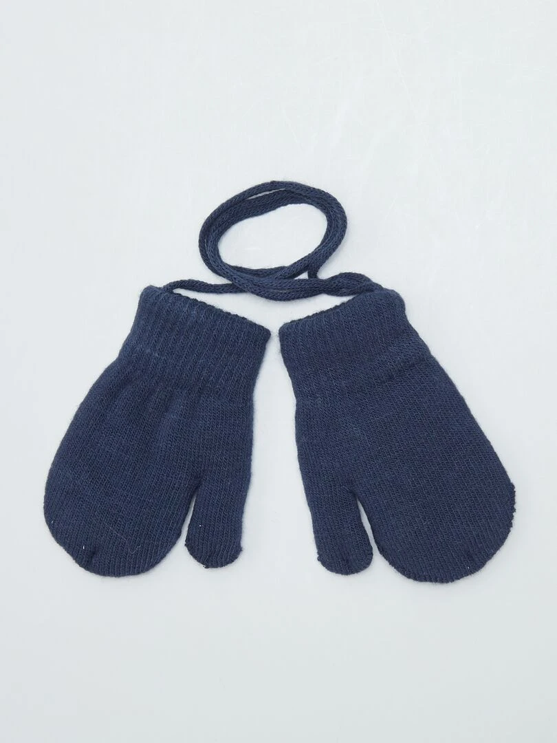 Moufles mixtes doublées en polaire Bleu marine