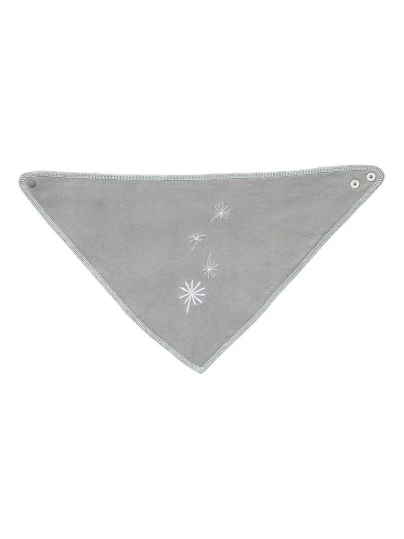 Lot de 2 bavoirs naissance bandana Jeune Pousse   Bio   Gris