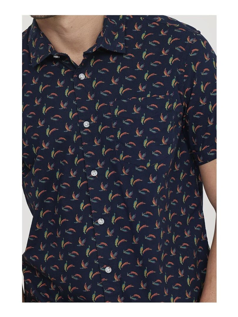 Lee Cooper   Chemise manches courtes coton regular DORIO   Bleu marine