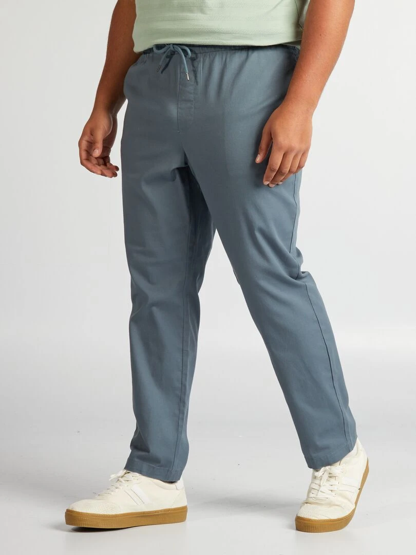 Pantalon chino à taille élastiquée   Gris