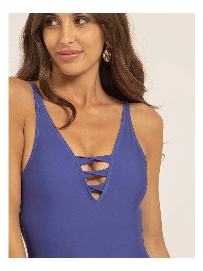 Maillot 1 pièces découpes GISELLE   Bleu roi