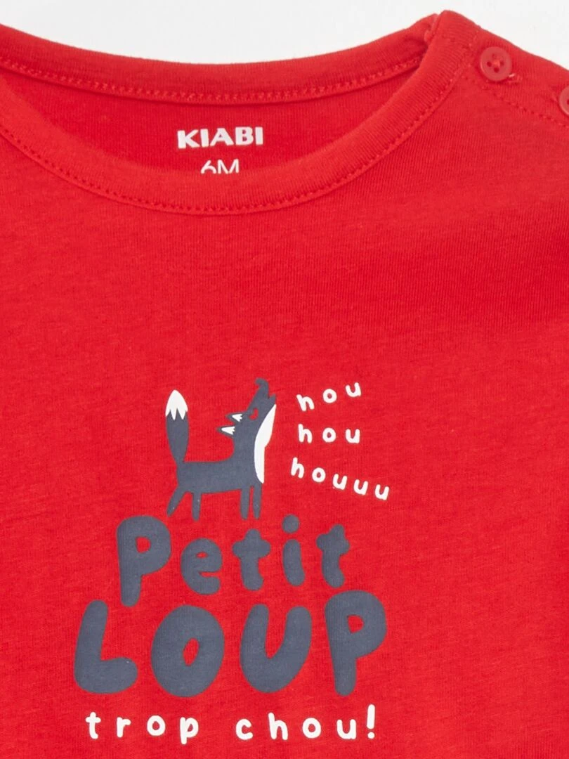 T shirt manches courtes imprimé Rouge