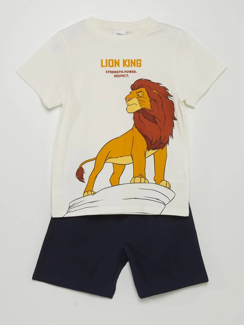 Ensemble de pyjama court 'Le Roi Lion' 2 pièces Blanc