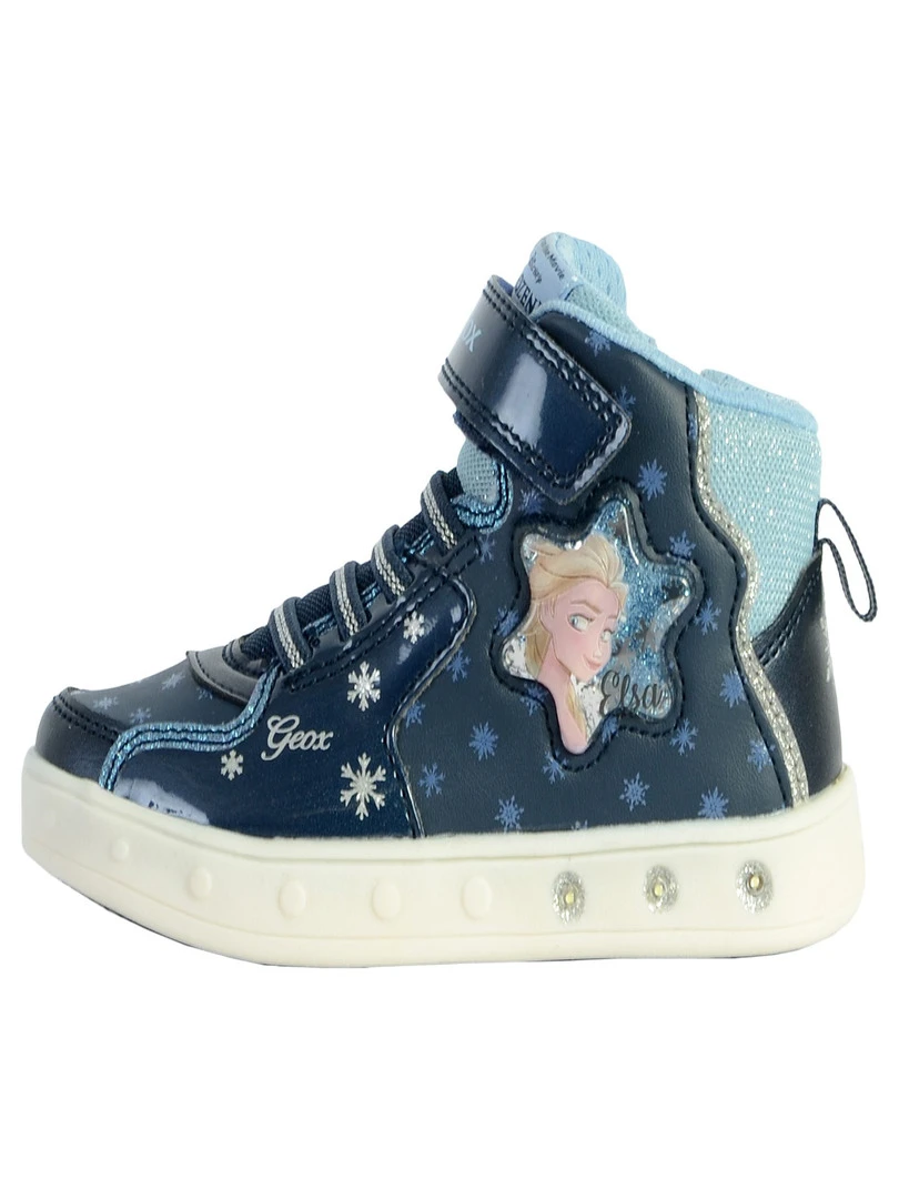 ____Basket Montante Geox EnfantFille J Skylin G. B PRN GBK+GBK PA Bleu