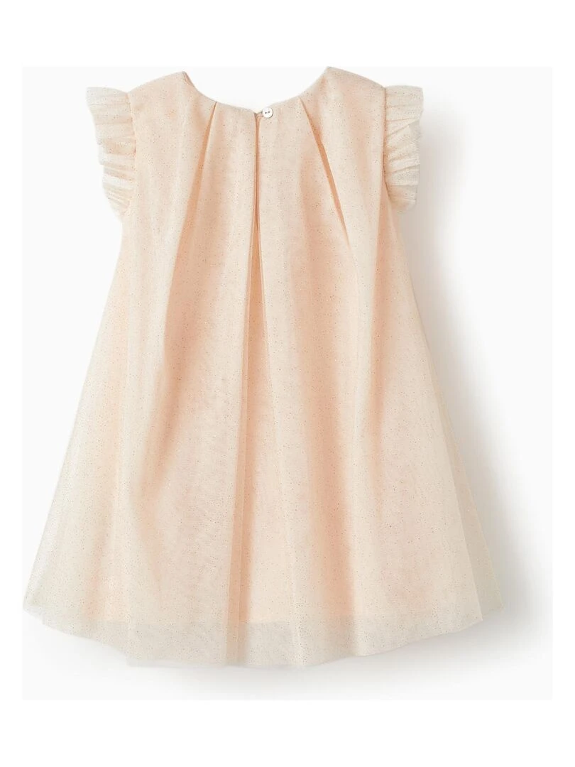 Robe en tulle et coton pour bébé fille 'Special Days' manches courtes LETS PARTY Rose clair