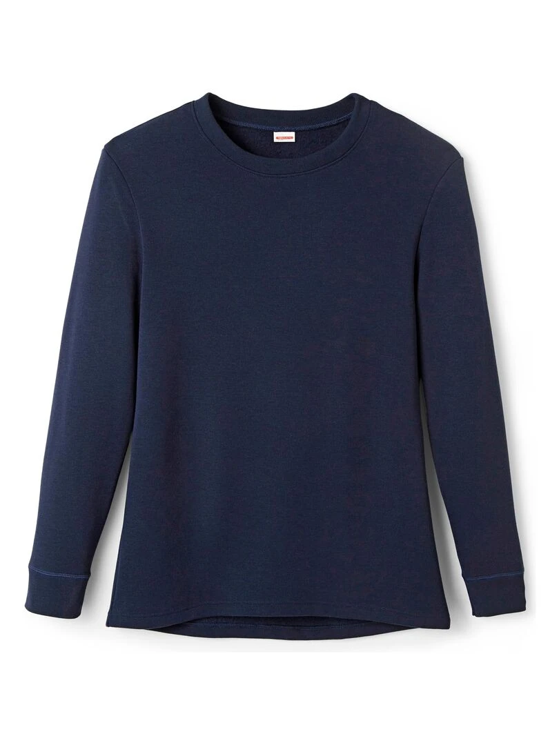 T shirt manches longues  molleton gratté Thermolactyl   Damart   Bleu marine