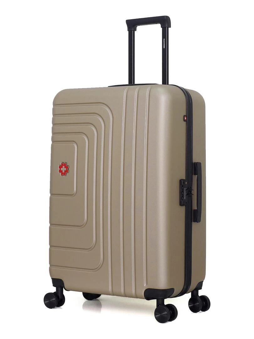 SWISS KOPPER VALISE GRAND FORMAT ABS RÜTI 4 ROUES 75 CM Beige