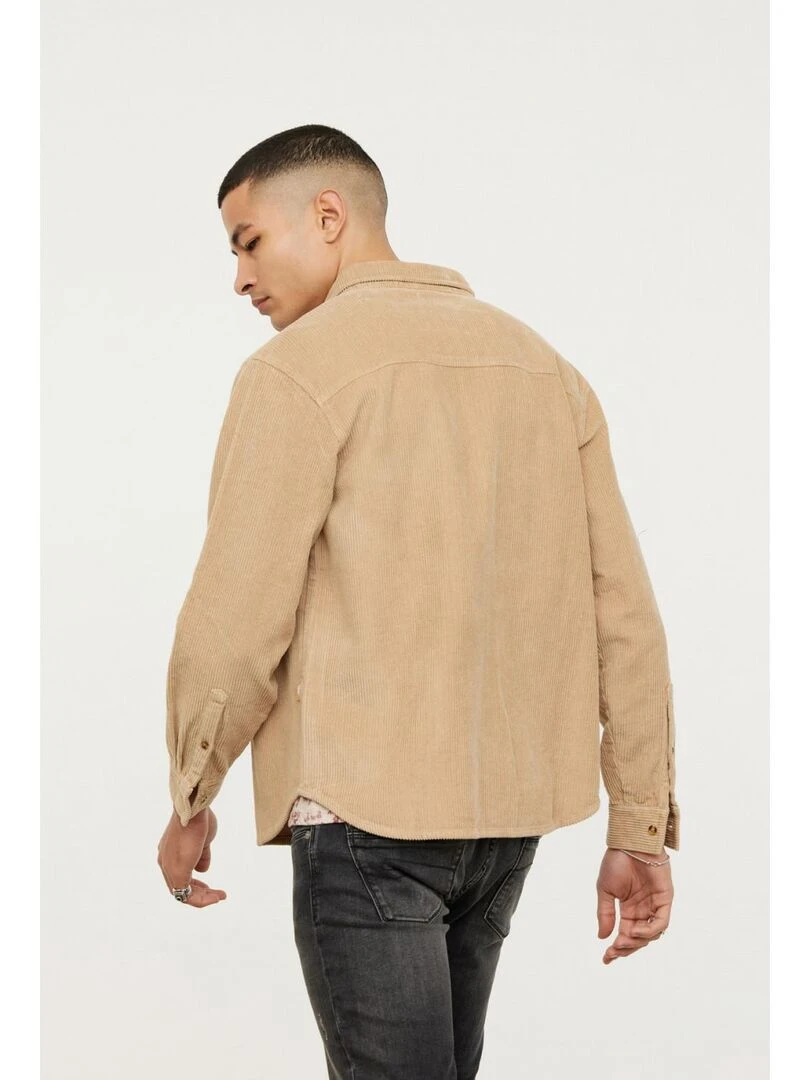 Lee Cooper   Chemise manches longues coton comfort DROPY   Beige argile