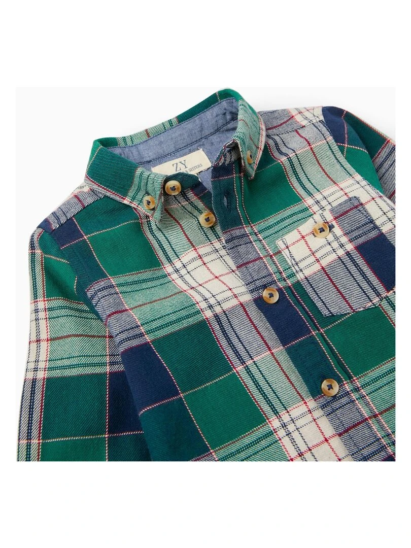 Chemise en coton à carreaux pour bébé garçon 'You&Me' manches longues NOËL   Vert