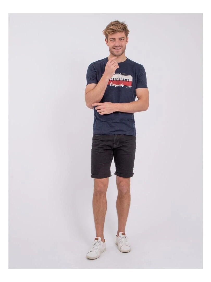 T shirt manches courtes col rond pur coton NOMARY   Rouge