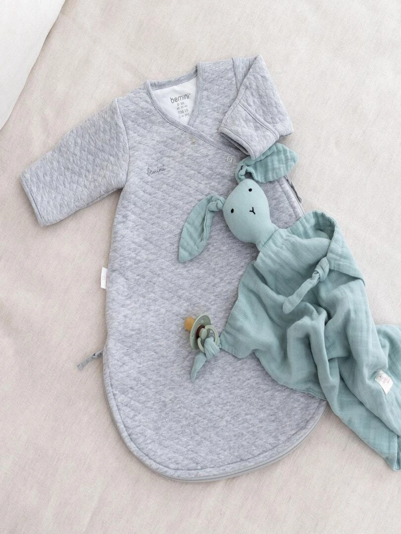 Bemini Gigoteuse avec moufles Quilted jersey Gris chiné