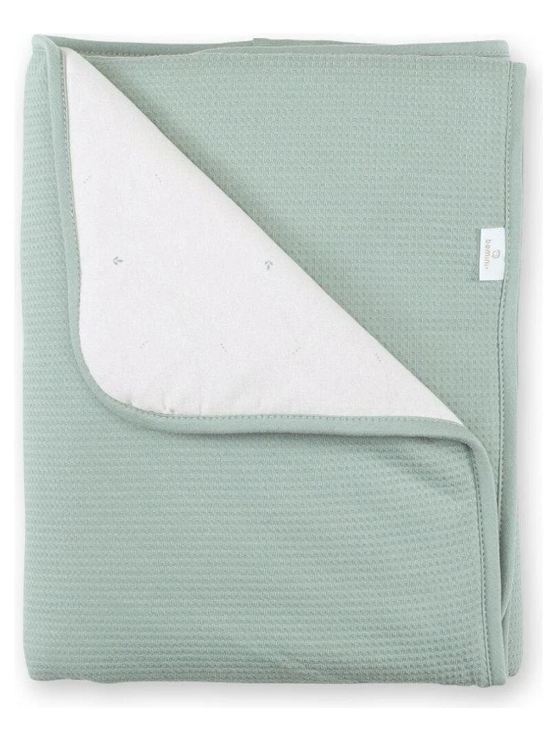 Bemini Couverture Pady waffle et jersey bio Vert sapin