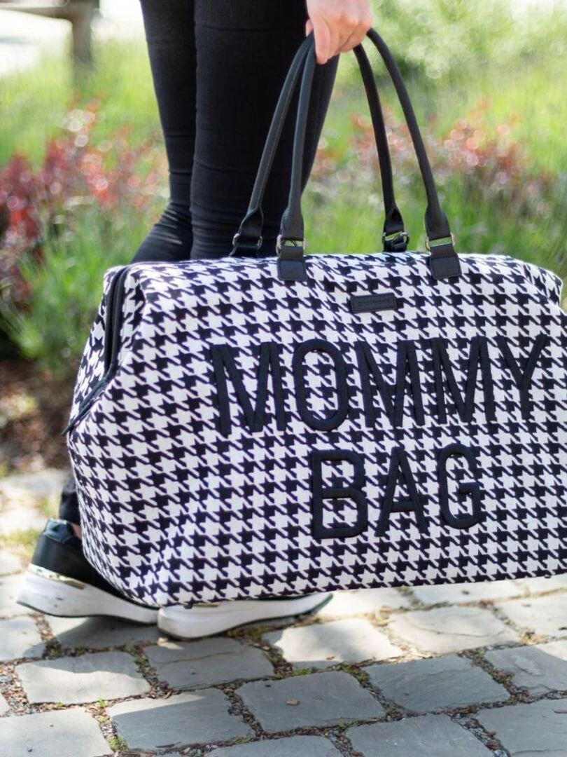 Sac à langer Mommy bag pied de poule noir   Noir