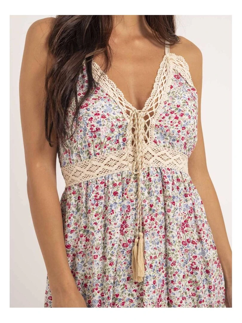 Robe courte motifs IBASS   Rose