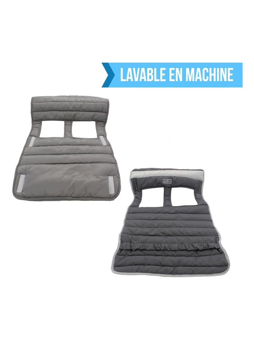Lot de 2 protèges chariots pour enfant Monsieur Bébé Gris
