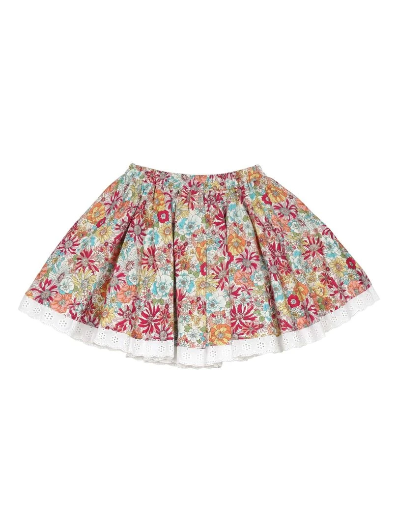 Jupe Qui Tourne Été Fille  Fleurie Liberty Rouge  CANCAN   'LA FAUTE A VOLTAIRE'   Rouge