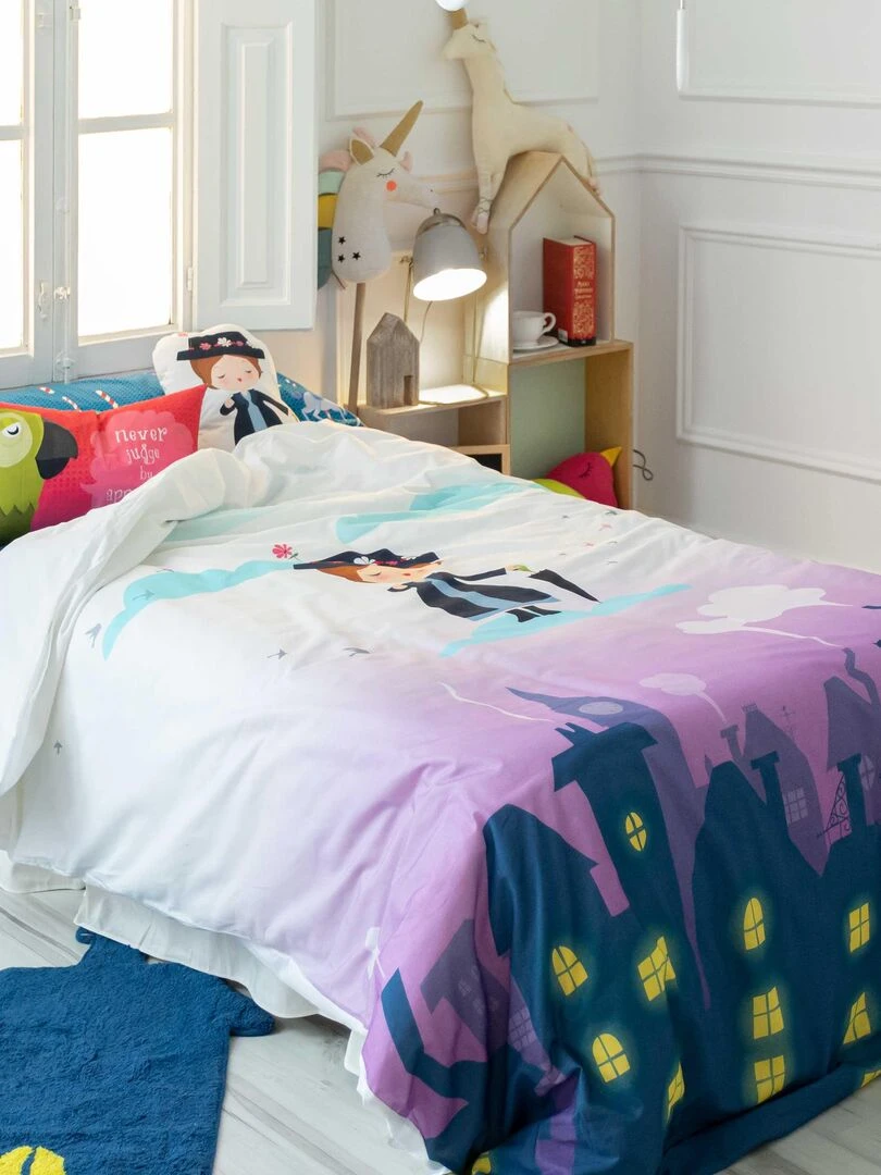Parure housse de couette 2 pièces Nanny "Happyfriday"   Bleu Violet