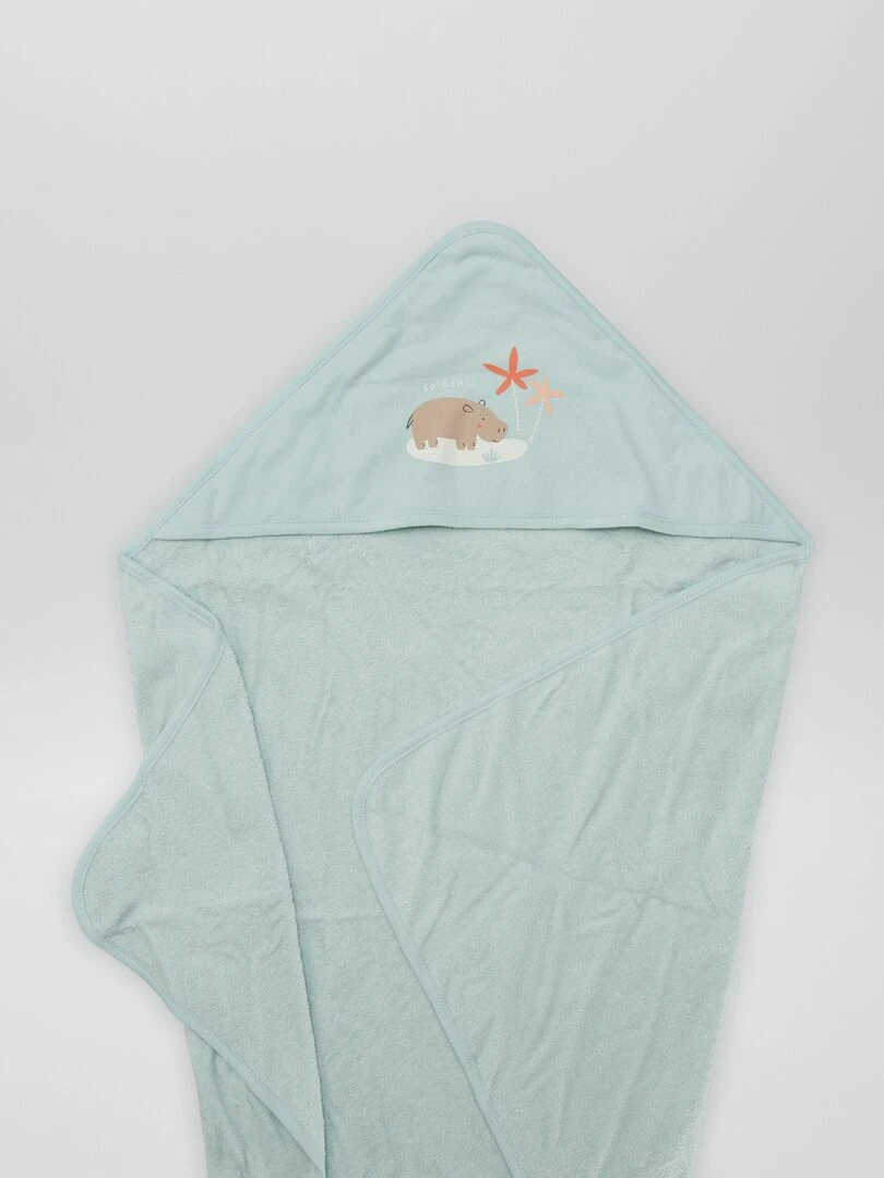 Cape de bain imprimée   Bleu