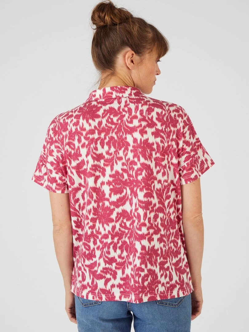 Tee shirt col chemise Climatyl   Damart   Rouge