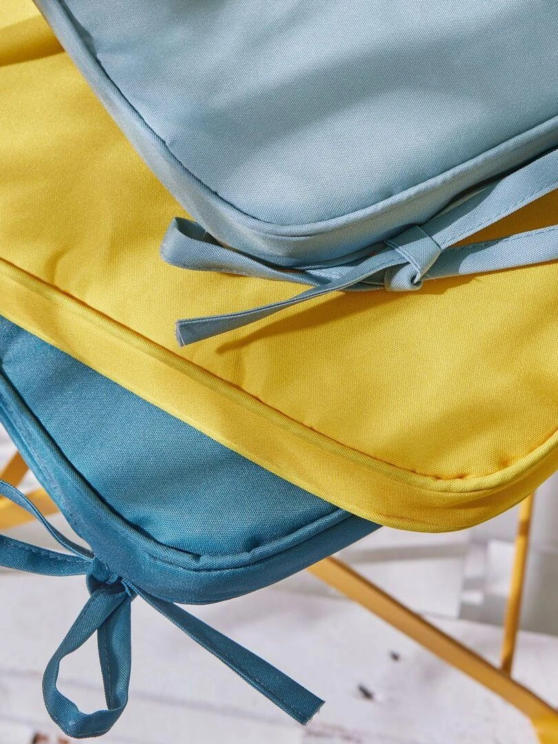 Assise matelassée déperlante avec 2 nouettes uni PAON AMAZONIA Bleu