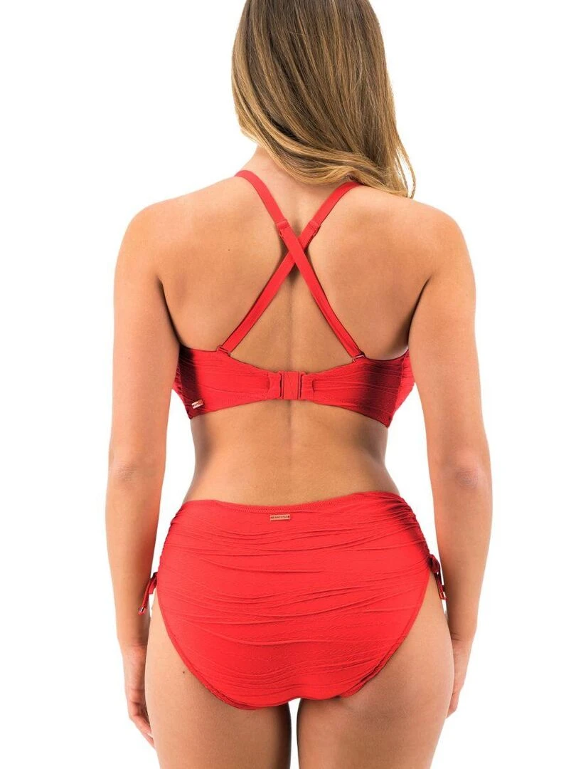 Haut de maillot de bain bandeau à armatures Beach Waves   Rouge