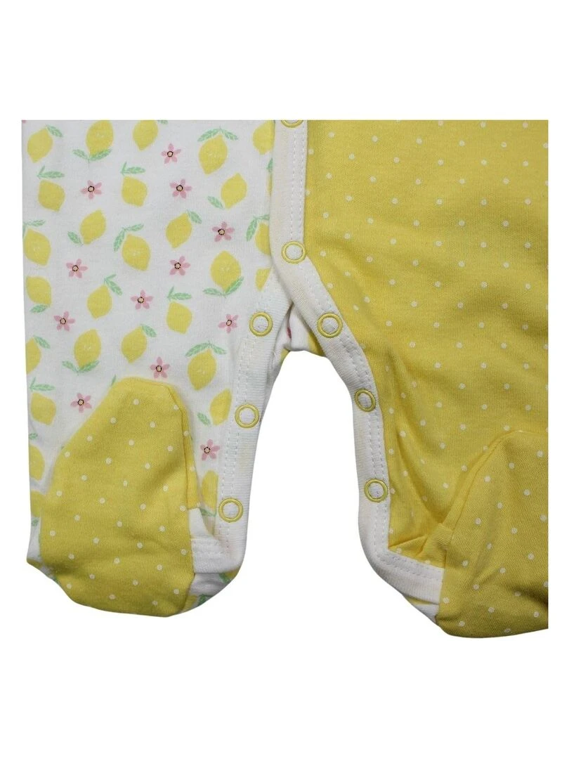 Lee Cooper   Ensemble ​​Body grenouillère bavoir bébé fille Imprimé Logo   Jaune